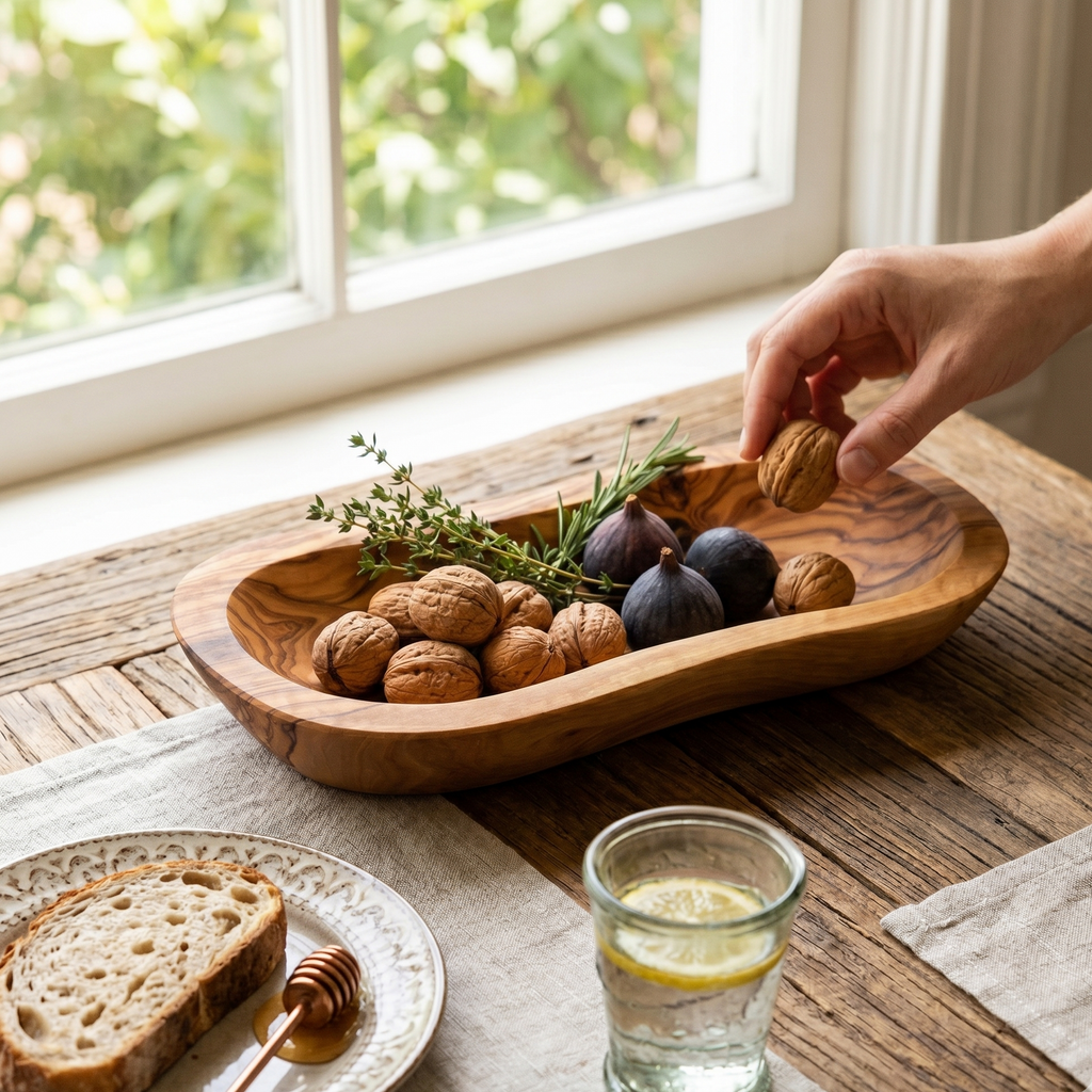 Mediterranean Olive Wood Multi-Purpose Bowl.